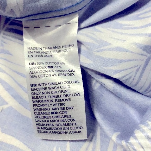 Chico’s No Iron Stretch 3/4 Sleeve Palms Shirt Chico’s Size 3 (Reg 16) - Picture 11 of 11